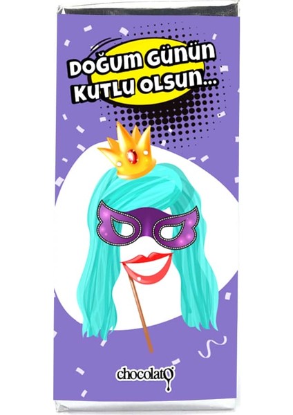 Doğum Günün Kutlu Olsun 100 gr Bitter Tablet Çikolata