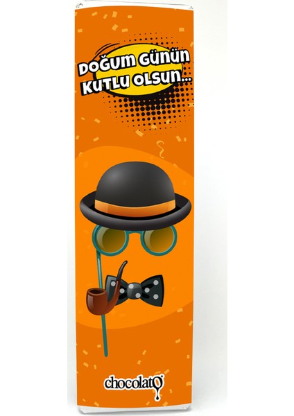 Doğum Günün Kutlu Olsun 2 300 gr Bitter Fıstıklı Tablet Çikolata