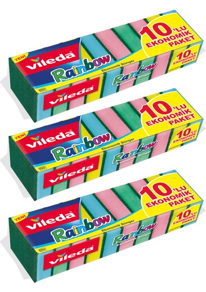 Rainbow Sünger 10'lu x 3 Adet