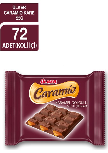 Caramıo Karamelli Kare Çikolata 55 gr x 72'li