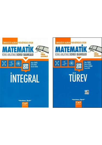 Çap Yayınları Matematik İntegral + Türev 2'li Soru Fasikülleri Seti Yeni 2020