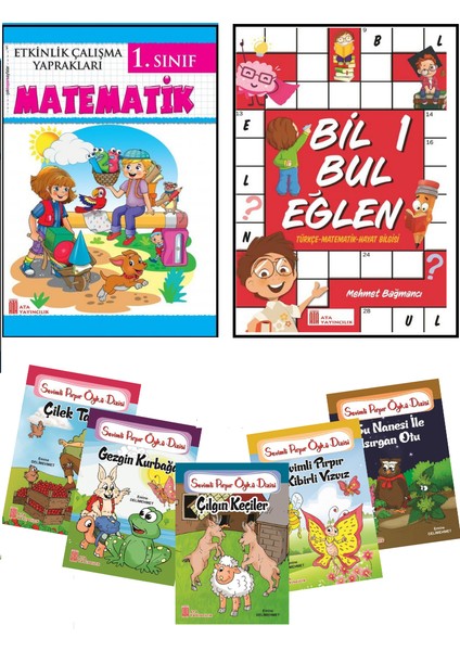 1. Sınıf Matematik - Bil Bul Eğlen+Çocukların Zevkle Okuyacağı 5'li Kitap Seti