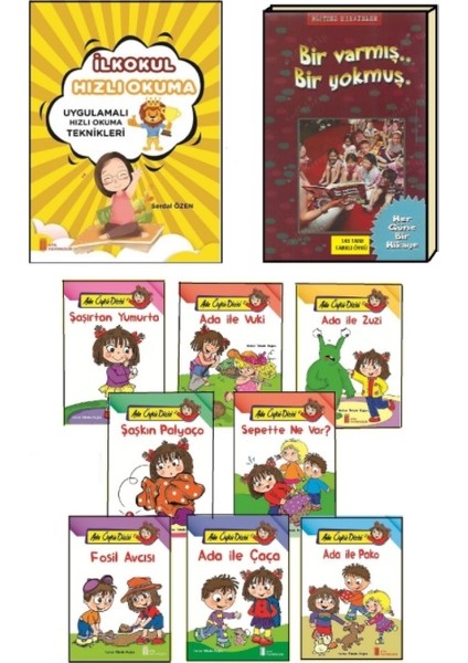 1. Sınıf Hızlı Okuma Kitabı - Bir Varmış Bir Yokmuş - 1. Sınıf Büyük Boy 8'li Hikaye Kitabı Seti
