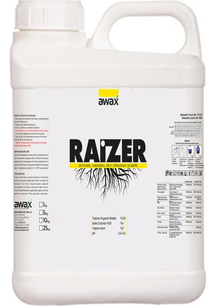 Raizer Full Etki Köklendirici Organik Sıvı Gübre 10 Lt