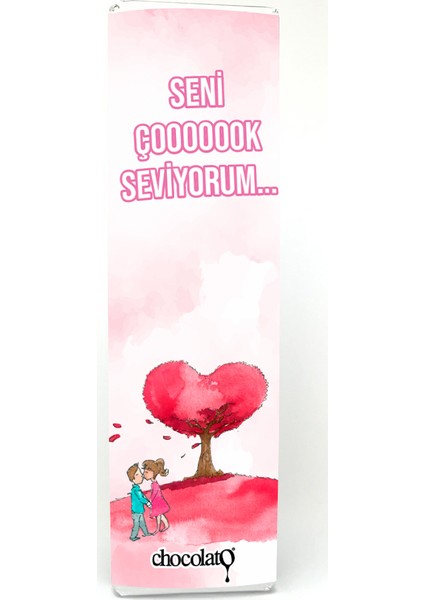 Seni Çok Seviyorum 3 300 gr Sütlü Tablet Çikolata