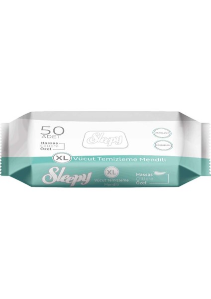 Hasta Vucüt Temizleme Islak Mendil 50 Yaprak XL Tekli Paket