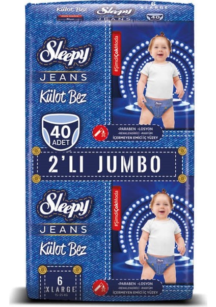 Jeans Külot Bez X-Large 6 No 20'li x 2'li