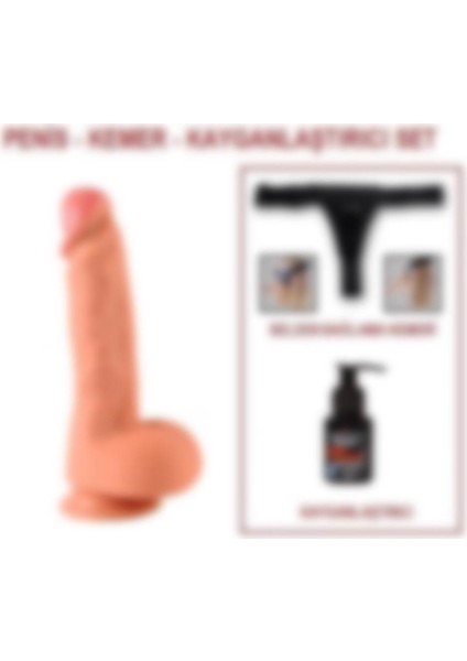 Odins Shop 22 Cm Belden Bağlamalı Çift Katmanlı Dildo Penis Set