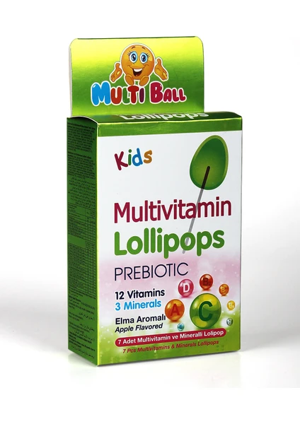 Multi Ball Kids Multıvıtamın Lollıpops +Prebıotıc