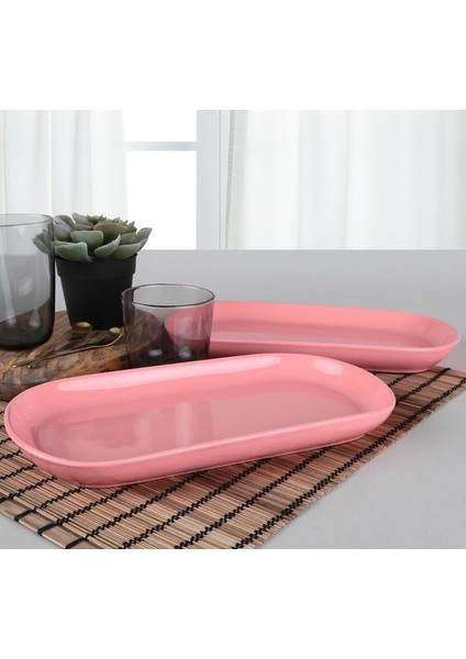 Noyan 30 cm. Kayık Tabak Pembe