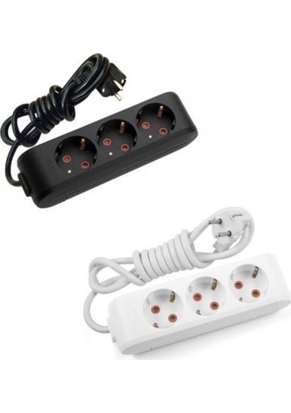 3'lü Grup Priz 2'li Paket ( 3 m Siyah + 3 m Beyaz )