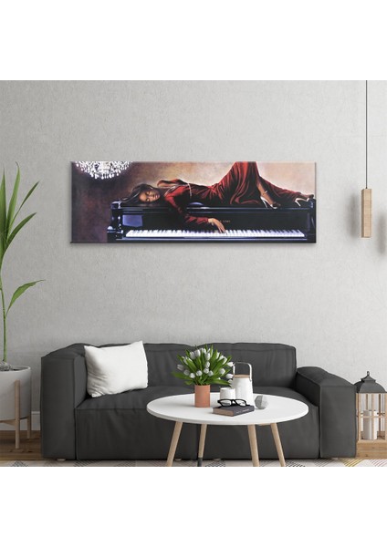Woman Laying On Piano Tablo fiyatları