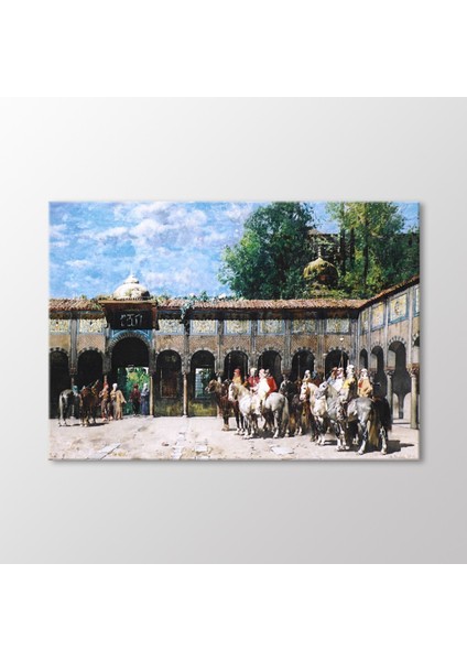 Cavalieri Circassi Che Aspettano Il Loro Capo Tablo