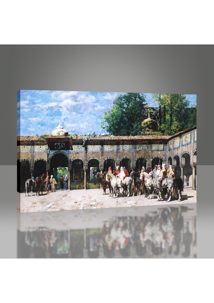 Cavalieri Circassi Che Aspettano Il Loro Capo Tablo modelleri