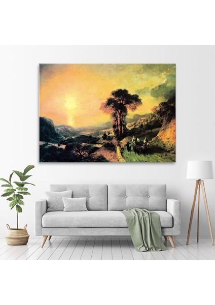 Gün Batımı Deniz ve Dağ Manzarası, 1864 Tablo fiyatları