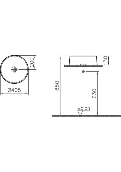 Frame 5650B483-0016 Yuvarlak Çanak Lavabo Vitra Clean 40 cm Mat Siyah fiyatları