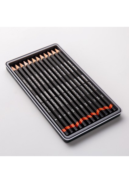 : Graphic Pencil : Dereceli Kalem Seti Hard : 12'li Metal Kutu-Technical modelleri