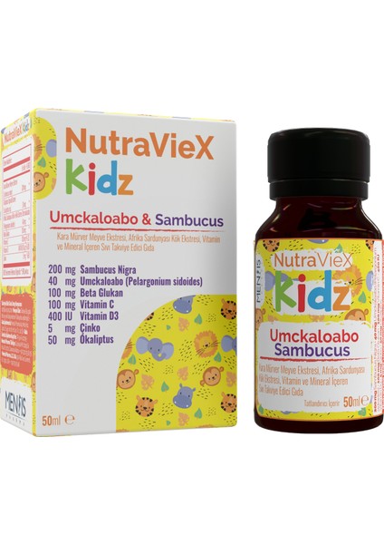 Nutraviex Kidz Umckaloabo-Sambucus Şurup