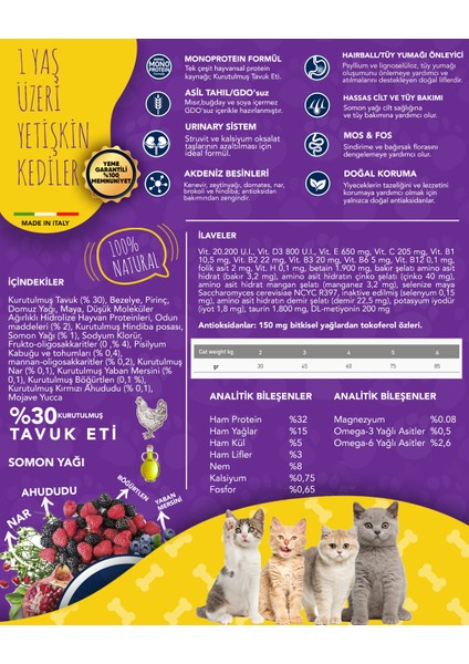 Düşük Tahıllı Monoprotein Tavuklu Yetişkin Kedi Maması 12 kg fiyatları