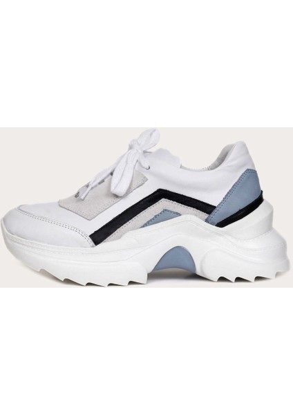 Deri Mavi Kadın Spor Ayakkabı modelleri