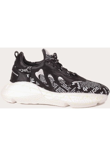 Gazete Deri Siyah Kadın Spor Ayakkabı