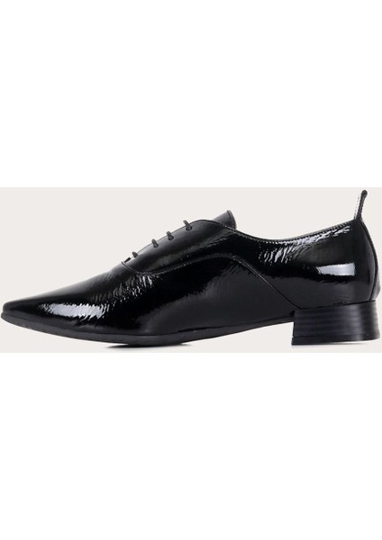 Kırışık Rugan Siyah Kadın Düz Ayakkabı modelleri