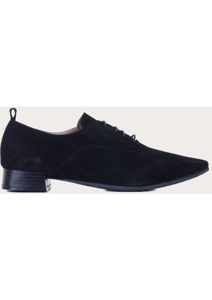 Süet Siyah Kadın Düz Ayakkabı