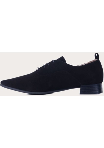 Süet Siyah Kadın Düz Ayakkabı modelleri