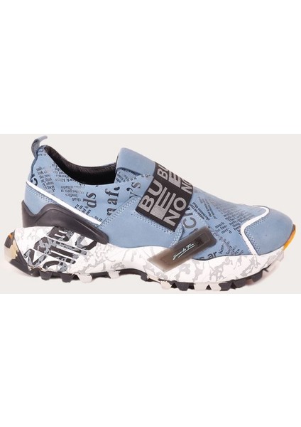 Deri Mavi Kadın Spor Ayakkabı