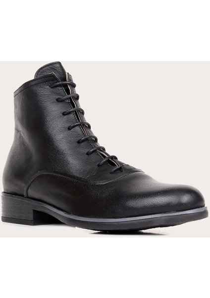 Amf Deri Siyah Kadın Düz Bot fiyatları