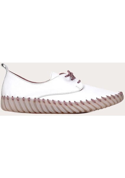 Deri Pembe Kadın Spor Ayakkabı