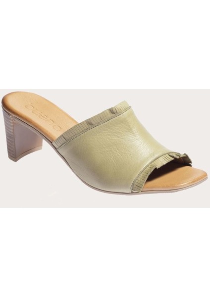 Deri Haki Kadın Topuklu Terlik fiyatları