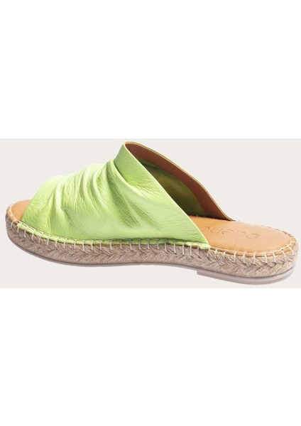 Deri Yeşil Kadın Espadril Terlik fırsatları