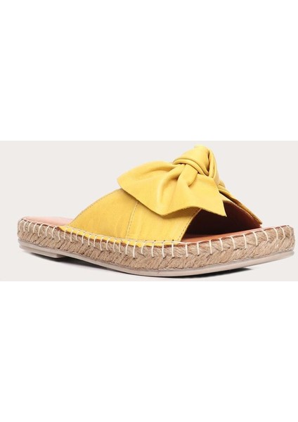 Deri Sarı Kadın Düz Terlik fiyatları
