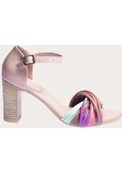Deri Multi Kadın Topuklu Sandalet
