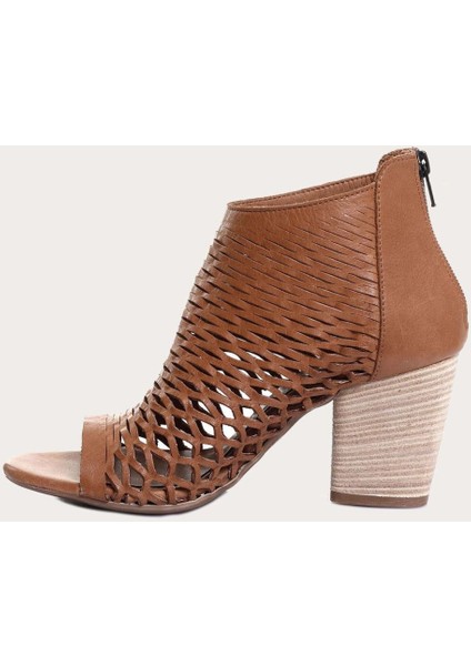 Deri Kahverengi Kadın Topuklu Sandalet fiyatları