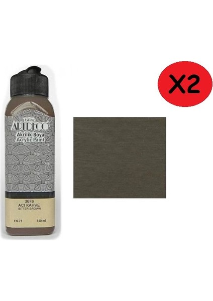 Akrilik Boya 140 ml Acı Kahve 2 Adet