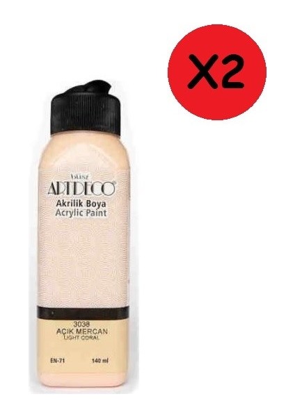 Akrilik Boya 140 ml Açık Mercan 2 Adet