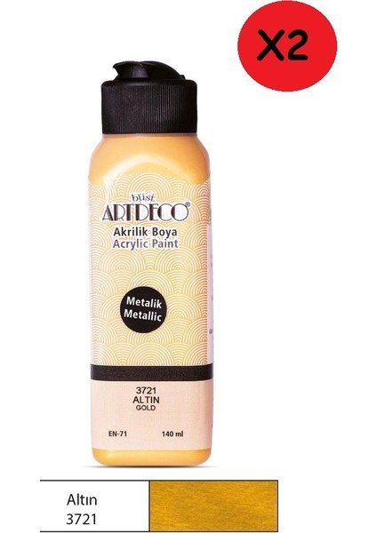 Akrilik Boya 140 ml Altın Y-071R-3721 2 Adet