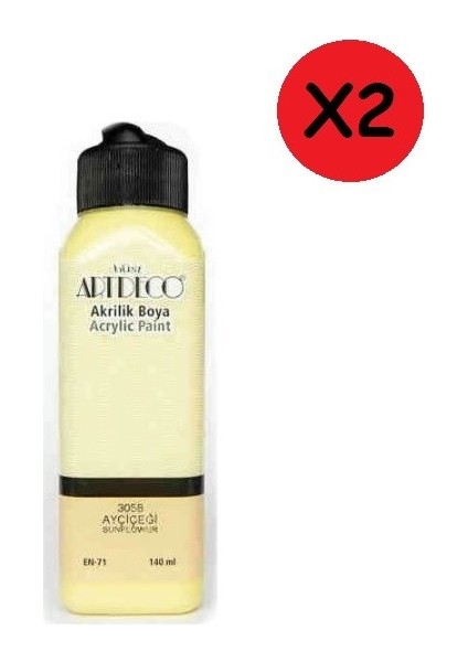 Akrilik Boya 140 ml Ayçiçeği 2 Adet