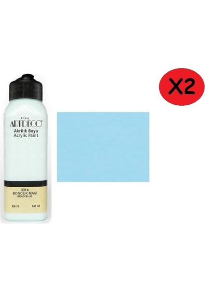 Akrilik Boya 140 ml Boncuk Mavi 2 Adet