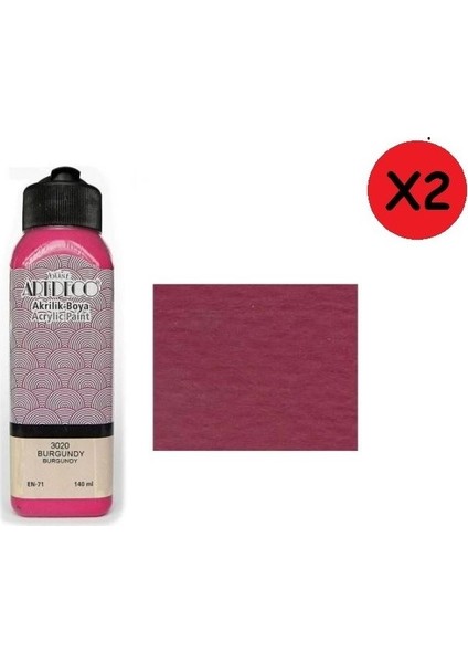 Akrilik Boya 140 ml Burgundy 2 Adet