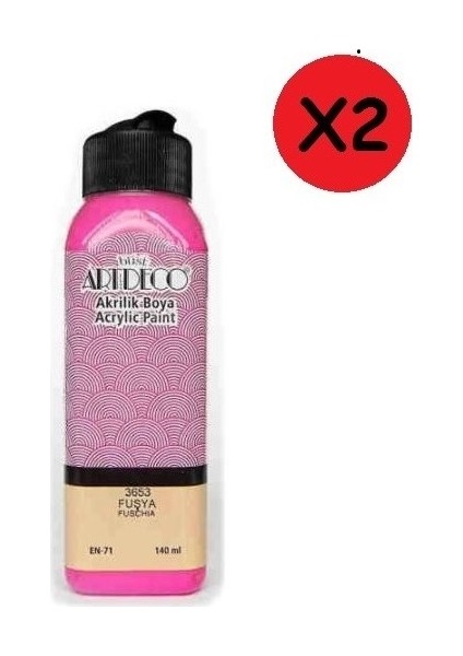 Akrilik Boya 140 ml Fuşya Y-070R-3653 2 Adet