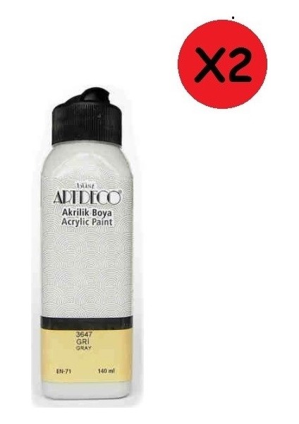 Akrilik Boya 140 ml Gri 2 Adet