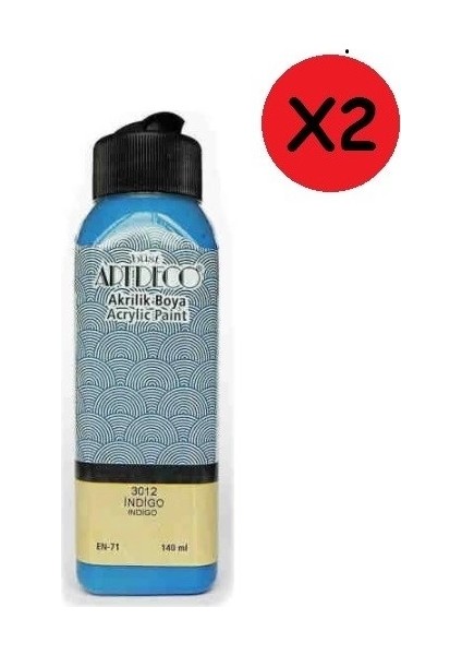 Akrilik Boya 140 ml İndigo 2 Adet