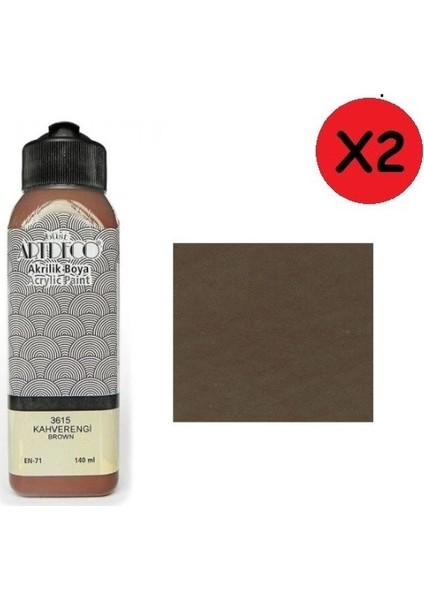 Akrilik Boya 140 ml Kahverengi Y-070R-3615 2 Adet
