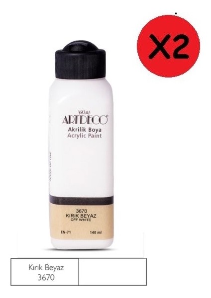 Akrilik Boya 140 ml Kırık Y-070R3670 2 Adet