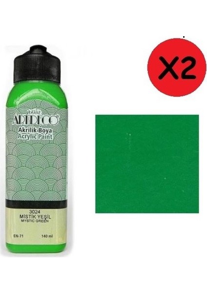 Akrilik Boya 140 ml Mistik Yeşil 2 Adet