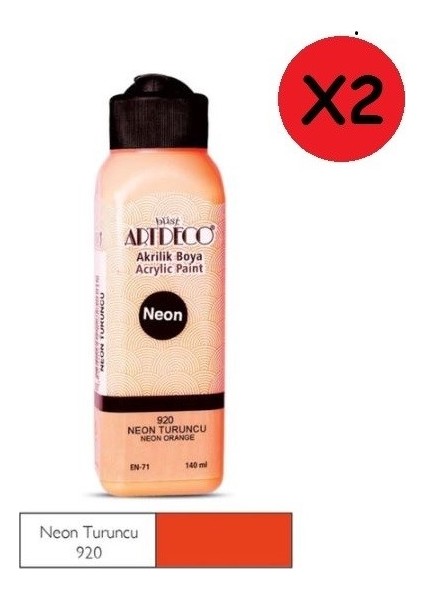 Akrilik Boya 140 ml Neon Turunc Y-070R-920 2 Adet
