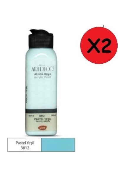 Akrilik Boya 140 ml Pastel Yeşil 3812 2 Adet